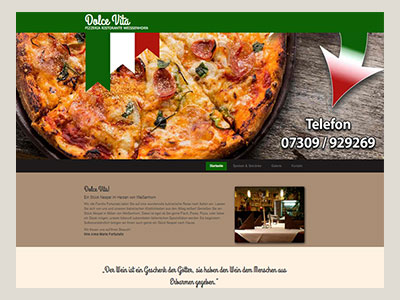 Webseite - Pizzeria Dolcevita
