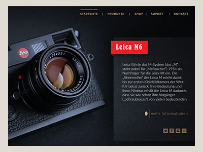 Webdesigner Projekt - Leica Kamera Webseite